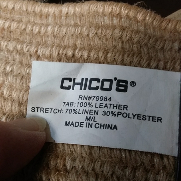 Chico's Linen And Leather Belt - Picture 4 of 9